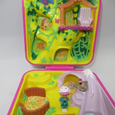 90's★Vintage★Polly Pocket★Compact★Figure★Doll★Miniature★Play House★Square★Dark Pink★