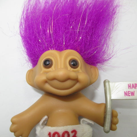 vintage★ビンテージ★RUSS★troll★トロール★doll★1993年★happynewyear★ハッピーニューイヤー★purple★パープル★pants★パンツ★★約18センチ★人形★フィギュア★