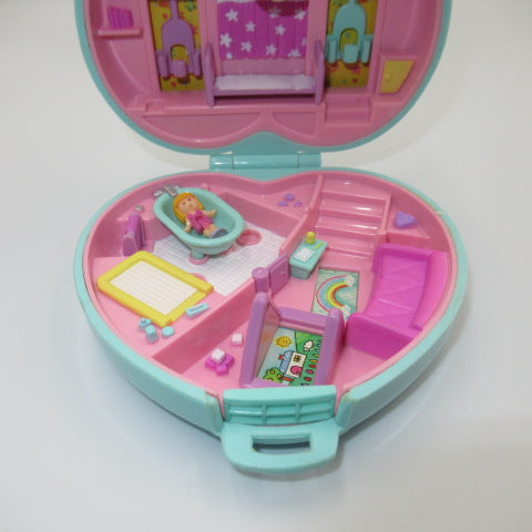 90's★Polly Pocket★Mint Green★Heart★Doll★Figure★Plush toy★Compact★Play house★Dollhouse★