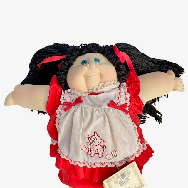 Rare! 1984★Cabbage Patch Kids★Cabbage Doll★Birth Certificate Included★Doll★Figure★Plushie★60cm★Girl★Black Hair★