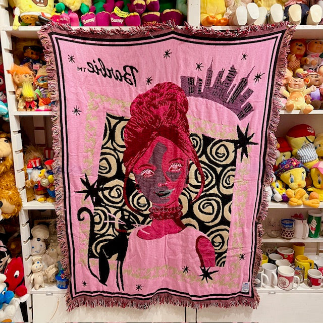 2000s★Barbie★Rug★Blanket★Vintage★Figure★Doll★Plush toy★115x150cm★