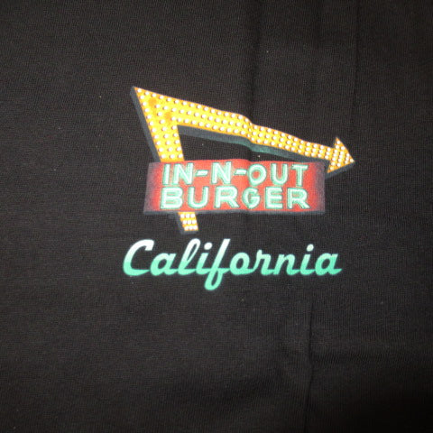 IN-N-OUT BURGER★イン・アンド・アウト・バーガー★Tシャツ★ファストフード★カリフォルニア★Men’s★Lサイズ★ブラック★新品★アドバタイジング★企業物★