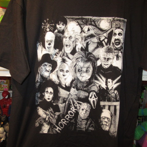 Horror T-shirt★HORROR★T-shirt★Doll★Figure★Plush toy★L size★Black★Chucky★CHUCKY★Edward Scissorhands★Frankenstein★Pennywise★Tiffany★Freddy★Scream★