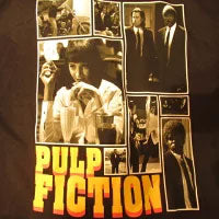 PULPFICTION★Pulp Fiction★T-shirt★Uma Thurman★John Travolta★Men's★Size L★New★Tarantino★Figure★Doll★Plushie★★