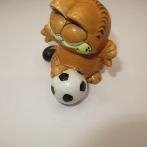 80's★GARFIELD★ガーフィールド★陶器の置物★人形★フィギュア★ビンテージ★サッカー
