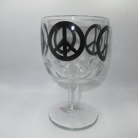 Vintage★70's★Peace Mark★PEACE★Goblet Mug★Glass★Cup★Figure★Doll★Plush★