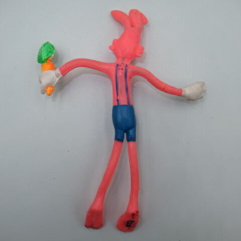 Vintage★Rabbit★Stuffed animal★Bendable★Figure★17cm★Carrot★Overalls