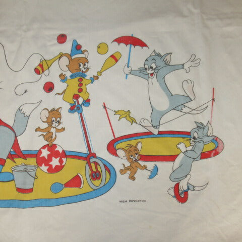 レア!ビンテージ★Tom& Jerry★トムとジェリー★トム&ジェリー★シーツ★フラットシーツ★人形★フィギュア★ぬいぐるみ★USED★汚れあり