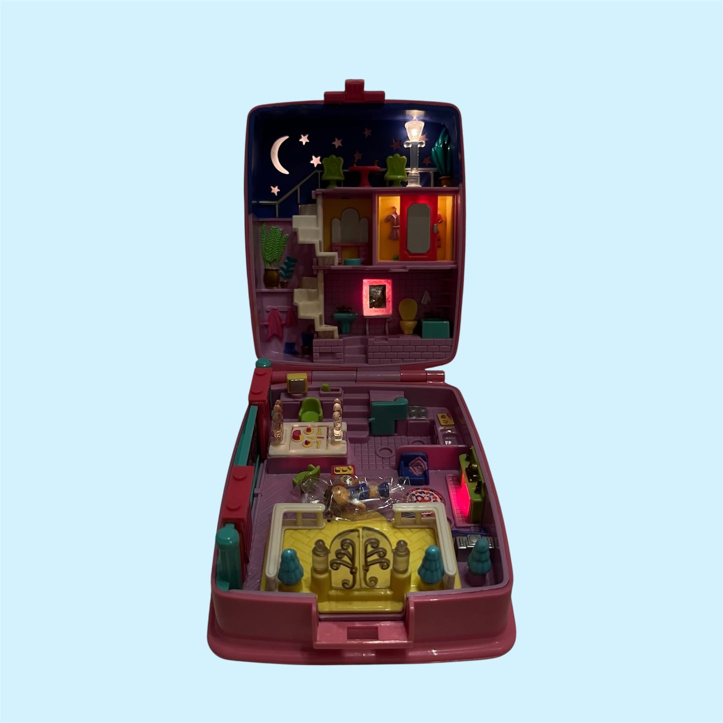 1994年★90's★vintage★ビンテージ★PollyPocket★ポーリーポケット★ Star Bright Dinner party★スターブライトディナーパーティー★presentbox★プレゼントボックス★present★プレゼント★コンパクト★Bluebird★ブルーバード社★ミニチュア★人形★ぬいぐるみ★フィギュア