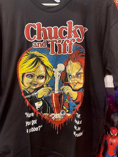 CHUCKY★チャッキー★ティファニー★Heart★ハート★Tshirt★Tシャツ★映画★サイズL★men's★movie★horror★ホラー★人形★ぬいぐるみ★フィギュア (コピー)