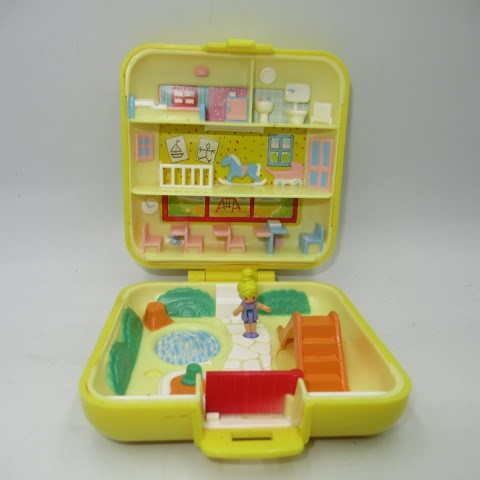 90's★Vintage★Polly Pocket★Compact★Figure★Doll★Miniature★Play House★Square★Yellow★