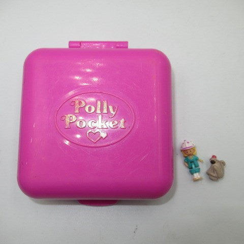 90’s★ビンテージ★Polly Pocket★ポーリーポケット★コンパクト★フィギュア★人形★ミニチュア★ままごと★四角★濃いピンク★