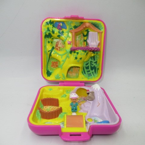 90's★Vintage★Polly Pocket★Compact★Figure★Doll★Miniature★Play House★Square★Dark Pink★