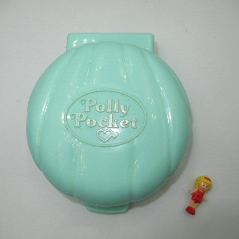 90’s★ビンテージ★Polly Pocket★ポーリーポケット★コンパクト★フィギュア★人形★ミニチュア★ままごと★シェル★ミントグリーン★