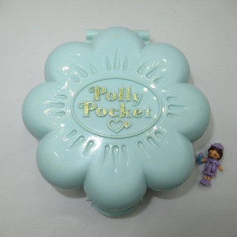 90's★ビンテージ★Polly Pocket★ポーリーポケット★コンパクト★フィギュア★人形★ミニチュア★ままごと★お花★ミントグリーン★