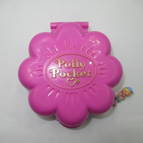 90's★ビンテージ★POLLY POKET★ポーリーポケット★コンパクト★フィギュア★人形★ミニチュア★ままごと★お花★濃いピンク★