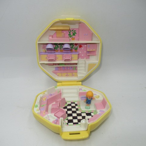 90's★Vintage★Polly Pocket★Compact★Figure★Doll★Miniature★Play House★Octagon★Yellow★