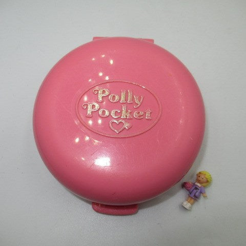 90’s★ビンテージ★POLLY POKET ★ポーリーポケット★コンパクト★フィギュア★人形★ミニチュア★ままごと★丸★ピーチ★