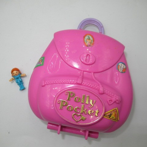 90's★Vintage★POLLY POKET★Poly Pocket★Compact★Figure★Doll★Miniature★Play House★Backpack★Pink★ 