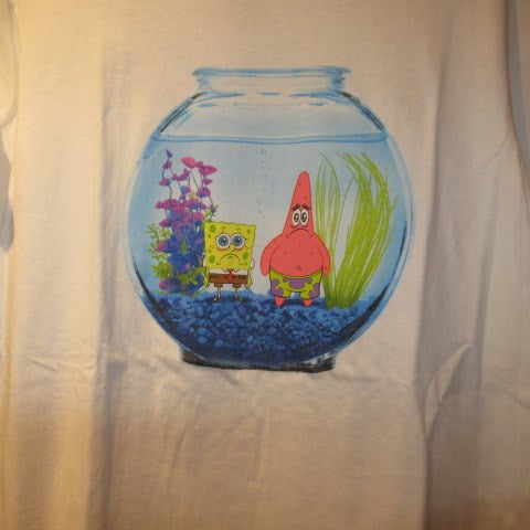 Spongebob★スポンジボブ★パトリック★水槽★Tshirt★Tシャツ★Lサイズ★ホワイト★人形★フィギュア★ぬいぐるみ★