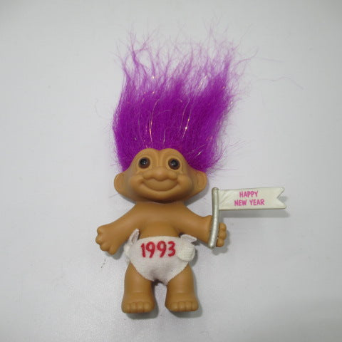 vintage★ビンテージ★RUSS★troll★トロール★doll★1993年★happynewyear★ハッピーニューイヤー★purple★パープル★pants★パンツ★★約18センチ★人形★フィギュア★