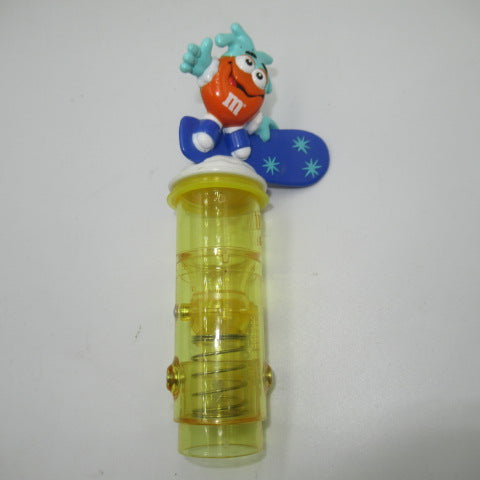 2001★M&amp;M's★smalldispenser★advertising★corporate★yellow★snowboard★doll★figure★plush toy★ 