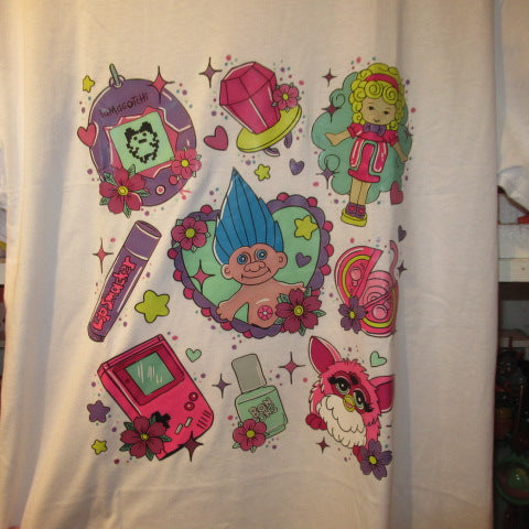 troll★troll★Furby★PollyPocket★Hibiscus★Tamagotchi★white★Tshirt★doll★figure★plush toy★ 