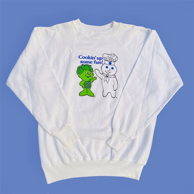 Pillsbury★Doughboy★Little Green Sprout★Figure★Doll★Plushie★Sweatshirt★Vintage★90's★Dead Stock★ 