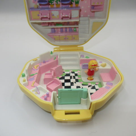 90's★Polly Pocket★Yellow★Octagon★Doll★Figure★Plush toy★Compact★Play house★Dollhouse★ 