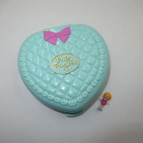 90's★Polly Pocket★Mint Green★Heart★Doll★Figure★Plush toy★Compact★Play house★Dollhouse★ 