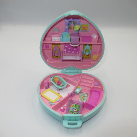 90's★Polly Pocket★Mint Green★Heart★Doll★Figure★Plush toy★Compact★Play house★Dollhouse★ 