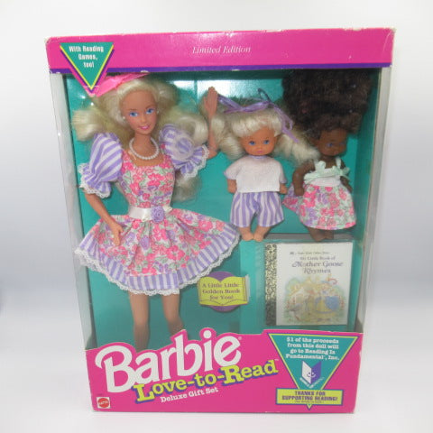 90’s★1992年★Barbie★バービー★Love-to-Read Barbie★Delux Gift Set★ミニ絵本付★マザーグース★GOLDEN BOOK★フィギュア★人形★ぬいぐるみ★