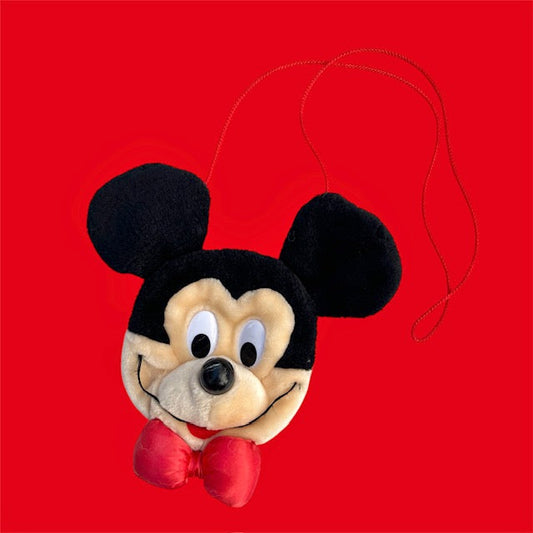 Vintage★Disney★Mickey Mouse★ミッキーマウス★フェイスショルダーバッグ★Bag★ポーチ★人形★フィギュア★ぬいぐるみ★ビンテージ★2★
