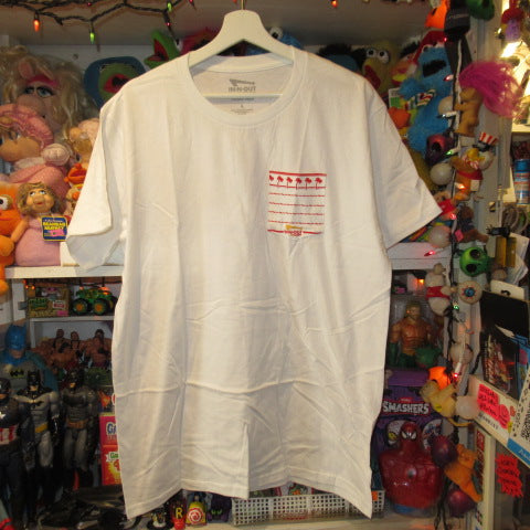 IN-N-OUT BURGER★In-and-Out Burger★T-shirt★Fast Food★California★Men's★Size L★White★New★Advertising★Corporate item★ 