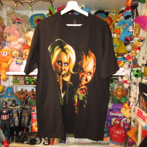 CHILD PYAY★Child's Play★Chucky★Tiffany★T-shirt★Horror★Movie★Men's★L size★Black★New★Figure★Doll★Plush toy★CHUCKY★TIFFANY★ 