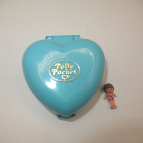 90’s★ビンテージ★POLLY POCKET★ポーリーポケット★ハート★ブルー★コンパクト★ミニチュア★ままごと★フィギュア★人形★ぬいぐるみ★