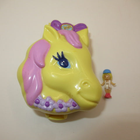 90’s★ビンテージ★POLLY POCKET★ポーリーポケット★ポニー★Pony Ridin compact★イエロー★黄色★コンパクト★ミニチュア★ままごと★フィギュア★人形★ぬいぐるみ★