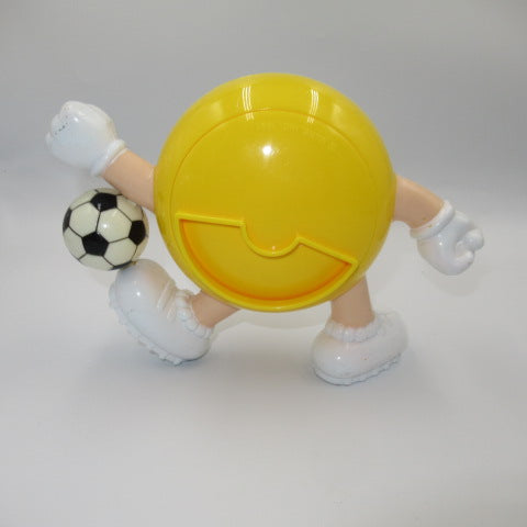 1991年★m&m's★エムアンドエムズ★チョコレートディスペンサー★人形★ぬいぐるみ★フィギュア★ビンテージ★イエロー★サッカー★