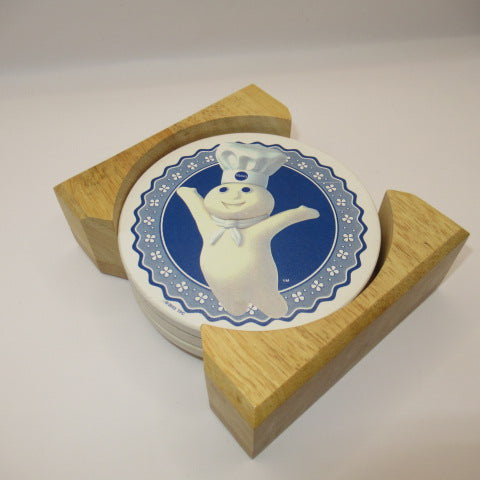 90's★Pillsbury★Doughboy★ドゥーボーイ★ドゥボーイ★ドーボーイ★コースター★3枚セット★コルク★直径約10センチ★未使用品★フィギュア★人形★ぬいぐるみ★