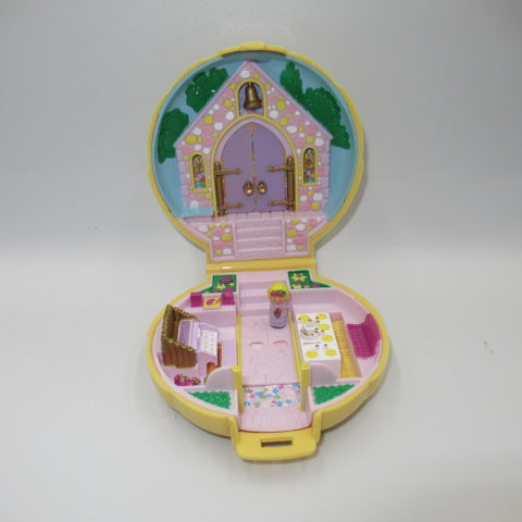 1989年★80's★Polly Pocket★ポーリーポケット★ウエディングチャペル★結婚式★人形★フィギュア★ぬいぐるみ★コンパクト★ミニチュア★丸★イエロー★ビンテージ★