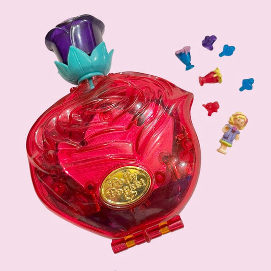 レア！完品！1996年★90's★Polly Pocket★ポーリーポケット★Sweet Roses★ローズ★バラ★香水瓶★パフューム★コロン★人形★フィギュア★ぬいぐるみ★ビンテージ★コンパクト★