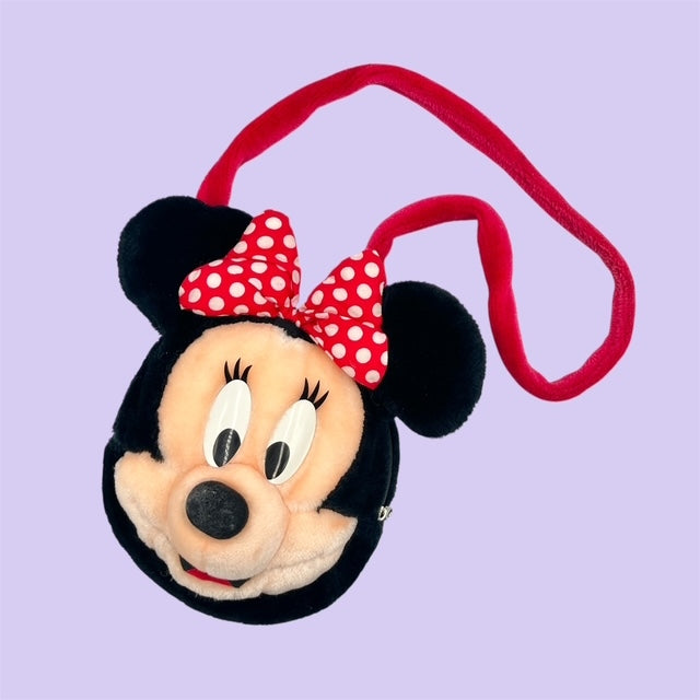 Vintage★Minnie Mouse★ミニーマウス★フェイスショルダー★ショルダーバッグ★フィギュア★人形★ぬいぐるみ★ビンテージ★