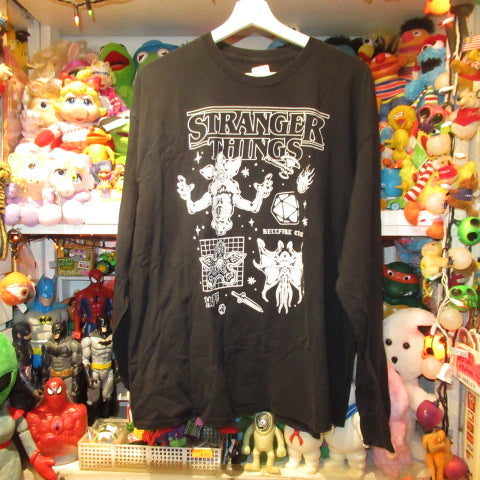 Netflix★ネットフリックス★STRANGER THINGS★ストレンジャーシングス★デモゴルゴン★エル★ダスティン★マイク★ルーカス★sizeL★サイズL★men's★メンズ★ロンT★ロングスリーブ★長袖★★人形★フィギュア★ぬいぐるみ★black★ブラック★