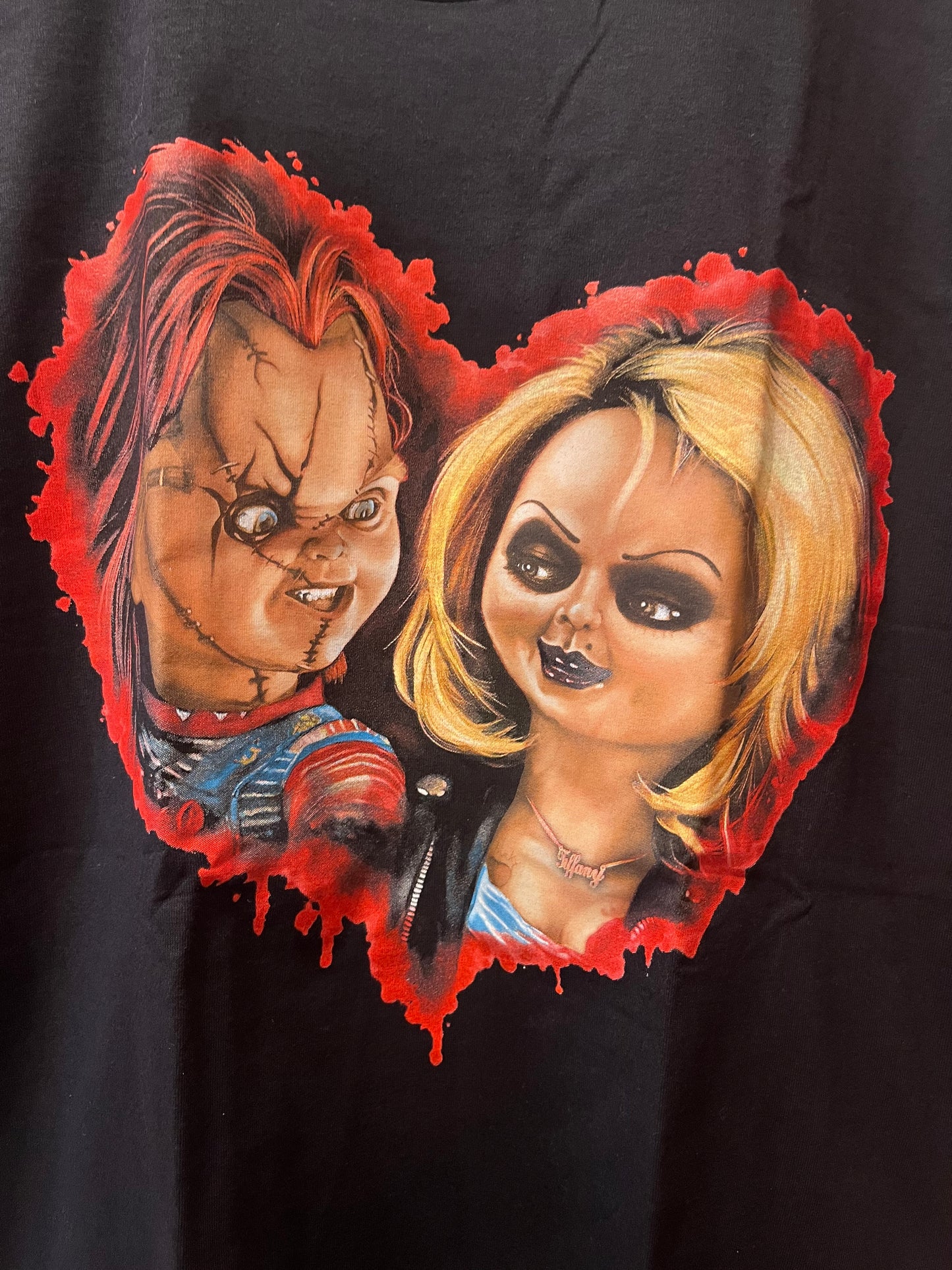 CHUCKY★チャッキー★ティファニー★Heart★ハート★Tshirt★Tシャツ★映画★サイズL★men's★movie★horror★ホラー★人形★ぬいぐるみ★フィギュア
