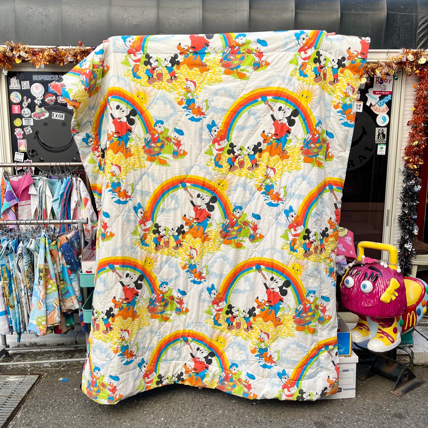 Vintage★Mickey Mouse★ミッキーマウス★布団★ブランケット★ビンテージ★人形★ぬいぐるみ★フィギュア★