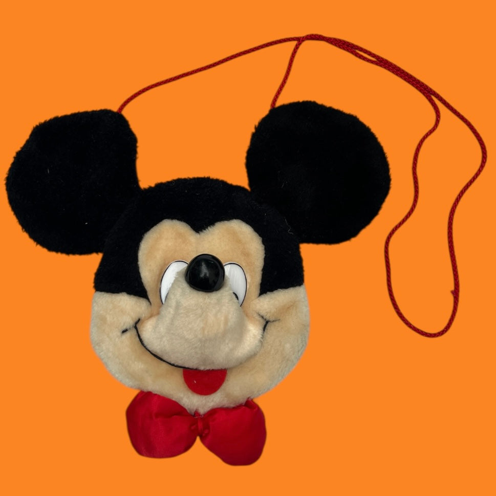 3★Vintage★Mickey Mouse★ミッキーマウス★Face Shoulder★フェイスショルダー★Bag★バッグ★ビンテージ★人形★ぬいぐるみ★フィギュア