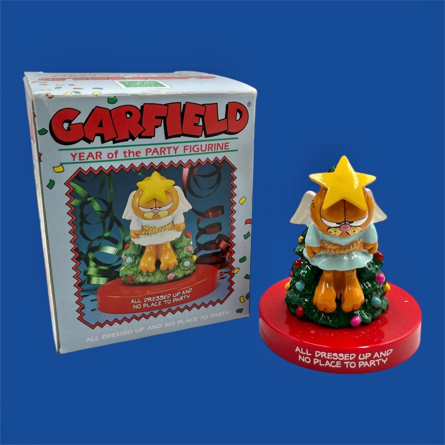 1991年製★90's★GARFIELD★ガーフィールド★クリスマス★ツリー★メッセージドール★フィギュア★人形★ぬいぐるみ