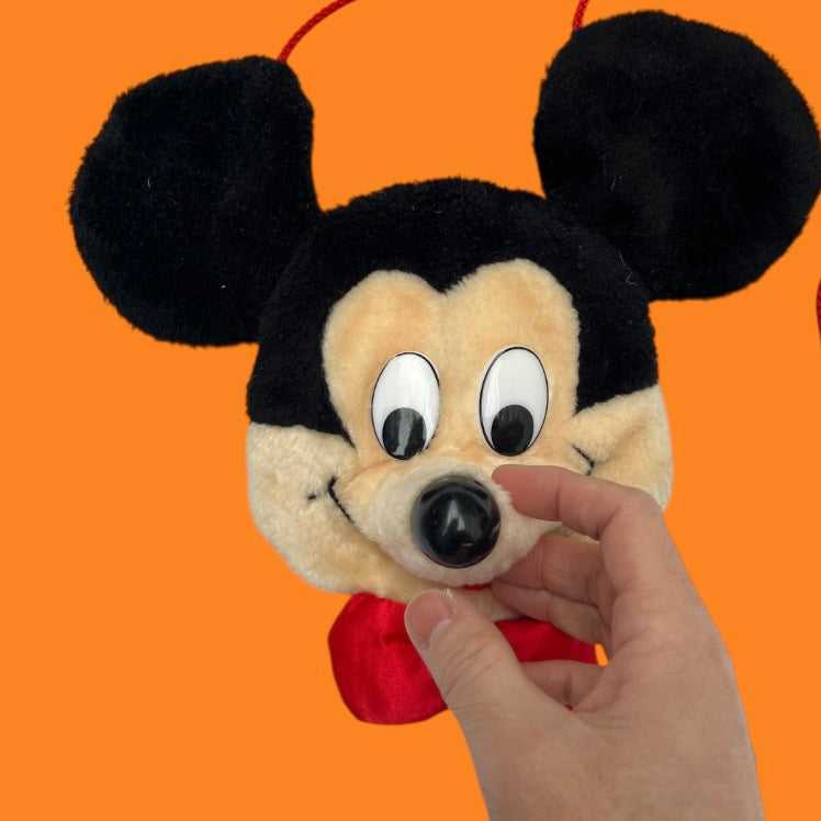 3★Vintage★Mickey Mouse★ミッキーマウス★Face Shoulder★フェイスショルダー★Bag★バッグ★ビンテージ★人形★ぬいぐるみ★フィギュア