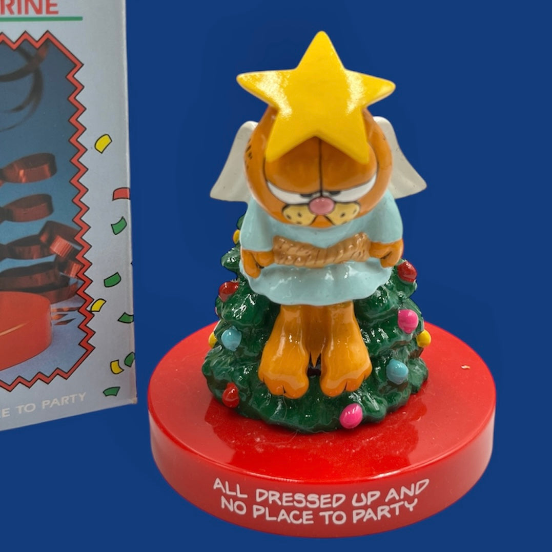 1991年製★90's★GARFIELD★ガーフィールド★クリスマス★ツリー★メッセージドール★フィギュア★人形★ぬいぐるみ