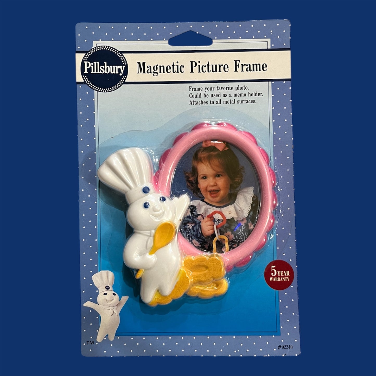 1992年★90's★Pillsbury★Doughboy★ドゥーボーイ★ドゥボーイ★マグネット★フォトフレーム★写真立て★ビンテージ★人形★ぬいぐるみ★フィギュア